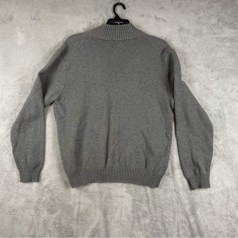 Polo Ralph Lauren Mens Size XL Quarter Zip Mock Neck Gray Sweater 100% Cotton - Picture 2 of 16